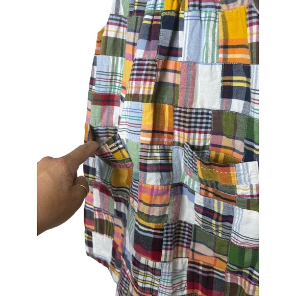 Crewcuts by J. Crew Girls' Patchwork Sleeveless 100% Cotton Dress Sz M 4-5 FLAW - Picture 3 of 15